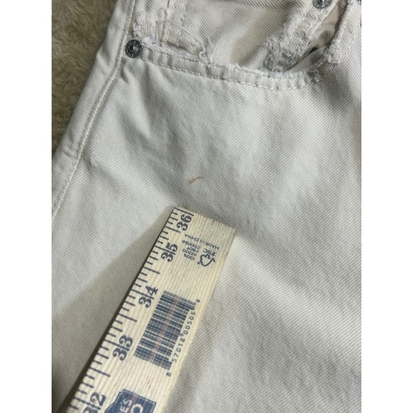 Vintage Levi's 501 Jeans Mens Cream Straight Leg Button Fly Distressed W32 L30 - Picture 4 of 8